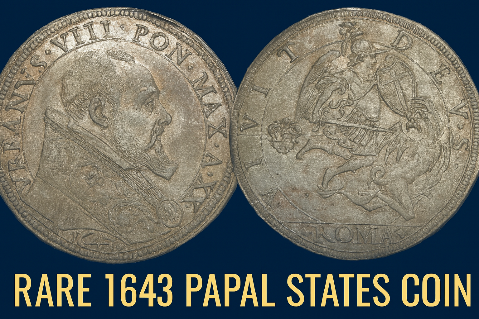 A Coin of Faith and Power: The 1643 Papal States 1 Piastra Silver Coin